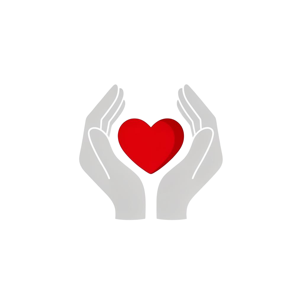 Logo La Force d'Aimer — mains protégeant un cœur